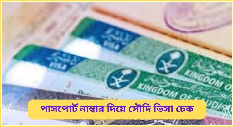 পাসপোর্ট নাম্বার দিয়ে সৌদি ভিসা চেক