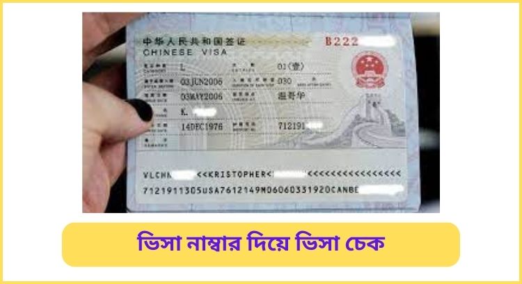 ভিসা নাম্বার দিয়ে ভিসা চেক